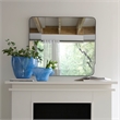 Maklaine Large Mercury Glass Border Iron Wall Mirror With Rounded Corners