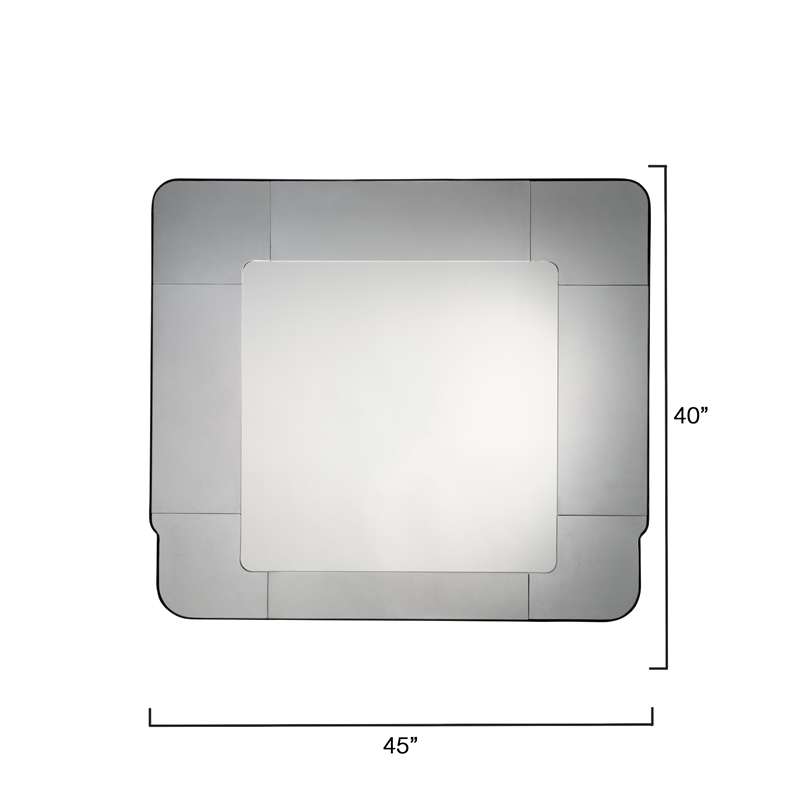 Maklaine Large Mercury Glass Border Iron Wall Mirror With Rounded Corners