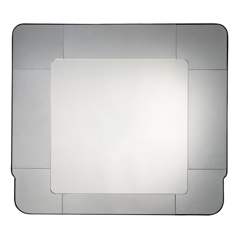 Maklaine Large Mercury Glass Border Iron Wall Mirror With Rounded Corners