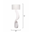 Maklaine Sculptural Rice Stone Floor Lamp With Linen Shade in White
