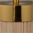 Maklaine Whitewashed Rattan Table Lamp With Brass Trim in Natural Beige