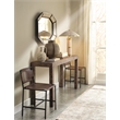 Maklaine Whitewashed Rattan Table Lamp With Brass Trim in Natural Beige