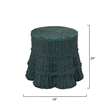 Maklaine Seagrass Wicker/Rattan Side Table With Glass Top in Green