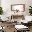 Maklaine Handwoven Seagrass Rattan and Tempered Glass Console Table in Natural