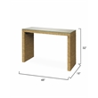 Maklaine Handwoven Seagrass Rattan and Tempered Glass Console Table in Natural