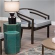 Maklaine Handmade Geometric Ceramic Side Table in Azure Blue Teal