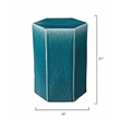 Maklaine Handmade Geometric Ceramic Side Table in Azure Blue Teal