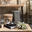 Maklaine Large Handmade Geometric Ceramic Side Table in Gray