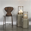 Maklaine Large Handmade Geometric Ceramic Side Table in Gray