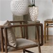 Maklaine Contemporary Handmade Geometric Ceramic Side Table in Pistachio
