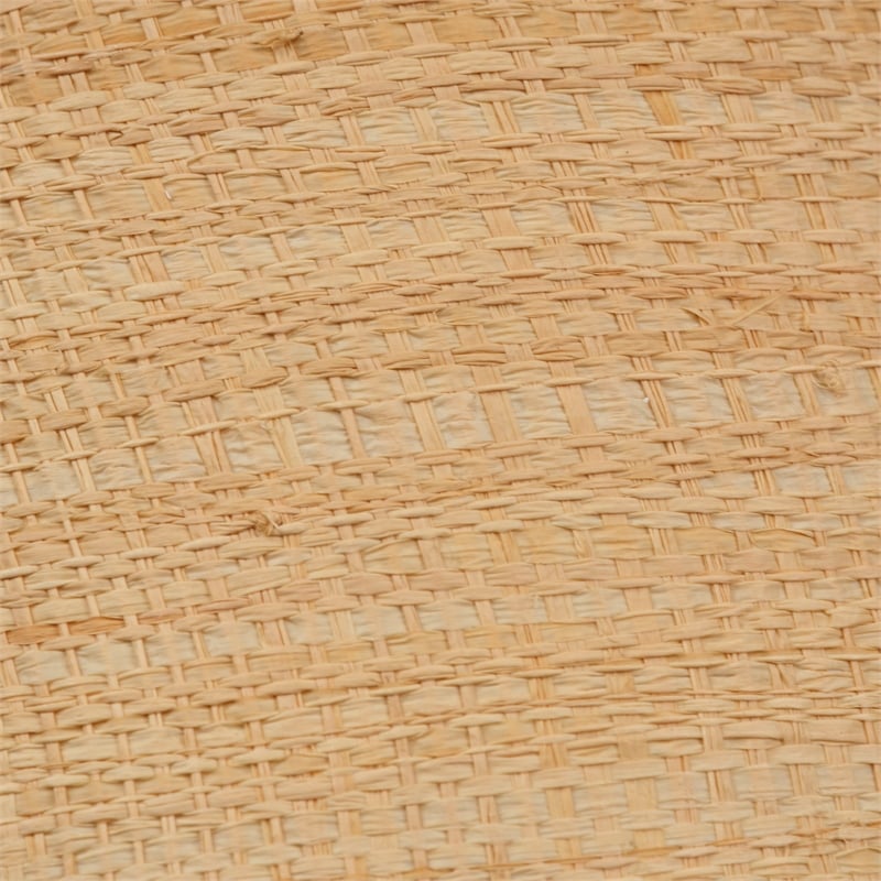 Maklaine 1-Light Iron and Raffia Pendant With Brass Chain in Natural