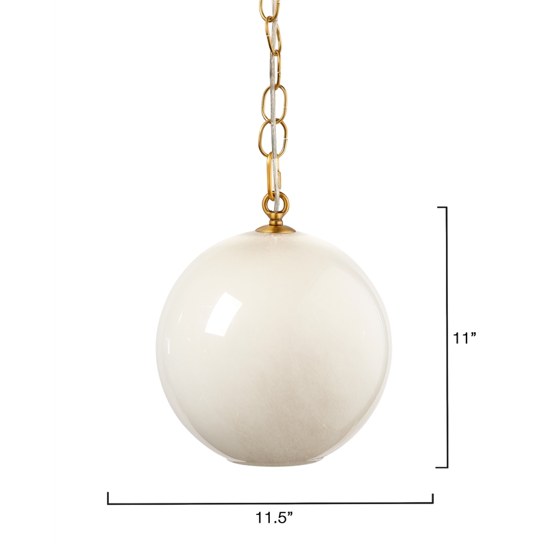 Maklaine Contemporary 1-Light Hand-Blown Glass Globe Pendant in Taupe