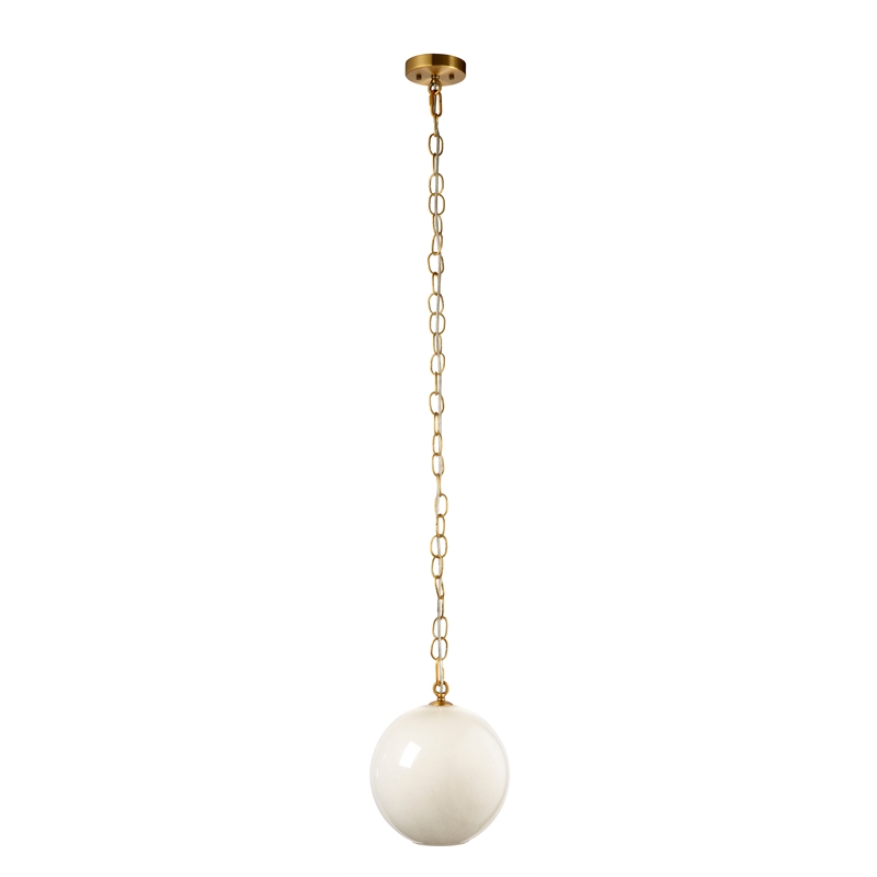 Maklaine Contemporary 1-Light Hand-Blown Glass Globe Pendant in Taupe