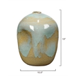 Maklaine Handmade Dimpled Reactive Glaze Ceramic Vessel in Blue