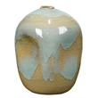Maklaine Handmade Dimpled Reactive Glaze Ceramic Vessel in Blue