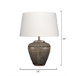 Maklaine Handmade Gray Reactive Glaze Ceramic Table Lamp With Linen Shade