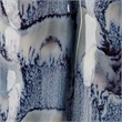 Maklaine Small Handmade Scalloped Ceramic Table Lamp With Linen Shade in Blue