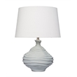 Maklaine Handmade Cloud-Inspired Ceramic Table Lamp With Linen Shade in Blue