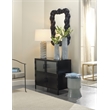 Maklaine Handmade Geometric Ceramic Table Lamp With Linen Shade in Blue