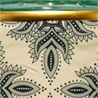 Maklaine Handmade Hand-Stamped Ceramic Table Lamp With Linen Shade in Green