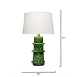 Maklaine Handmade Green Reactive Glaze Ceramic Table Lamp With Linen Shade