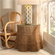 Maklaine Handwoven Seagrass Wicker/Rattan Skirted Side Table in Natural