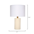 Maklaine Hand-Woven Leather Wrapped Table Lamp With Linen Shade in Cream