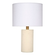 Maklaine Hand-Woven Leather Wrapped Table Lamp With Linen Shade in Cream