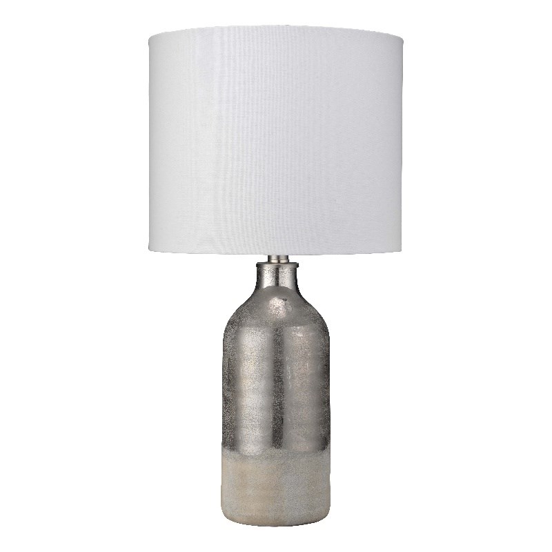 Maklaine Handmade Iridescent Glaze Ceramic Table Lamp With Linen Shade