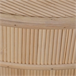 Maklaine Contemporary Handcrafted Bamboo Ribbed Side Table in Natural