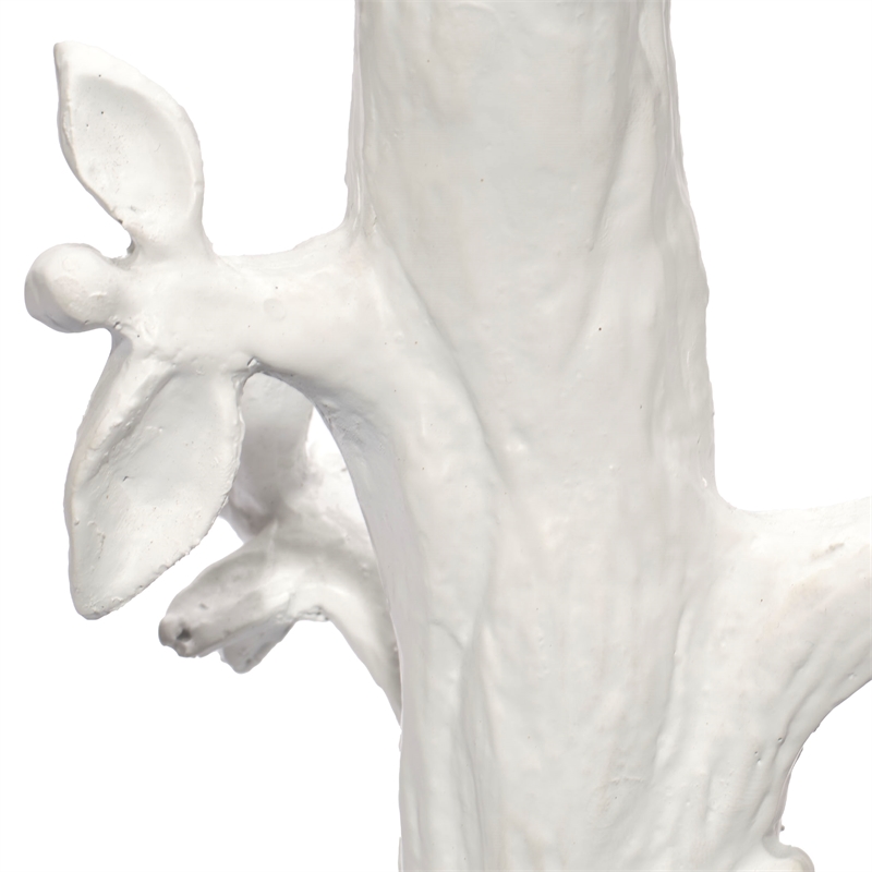 Maklaine Handcrafted Resin Songbird Table Lamp With Linen Shade in White
