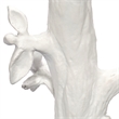 Maklaine Handcrafted Resin Songbird Table Lamp With Linen Shade in White