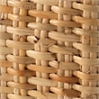 Maklaine Contemporary Handwoven Natural Rattan Large Ottoman in Cream