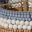 Maklaine Hand-Carved Mango Wood Beaded Pendant Light in Multi-Color