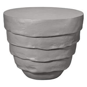 Maklaine Handcrafted Fiberglass Organic-Shape Side Table in Cream