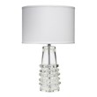 Maklaine Tall Hand-Crafted Glass Beaded Ribbon Table Lamp in Clear