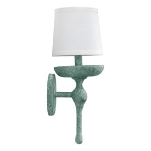 Maklaine Artisan Steel and Plaster 1-Light Wall Sconce in Gray