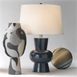 Maklaine Hand-Painted Cubist Ceramic Tall Decorative Vase in Multi-Color