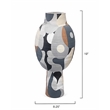 Maklaine Hand-Painted Cubist Ceramic Tall Decorative Vase in Multi-Color