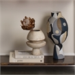 Maklaine Hand-Painted Cubist Ceramic Tall Decorative Vase in Multi-Color