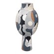 Maklaine Hand-Painted Cubist Ceramic Tall Decorative Vase in Multi-Color