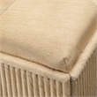 Maklaine Contemporary Hair-on-Hide Ribbed Square Ottoman in Tan