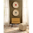 Maklaine Contemporary Hair-on-Hide Ribbed Square Ottoman in Tan