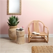 Maklaine Handcrafted Rattan Low-Slung Lounge Chair in Natural