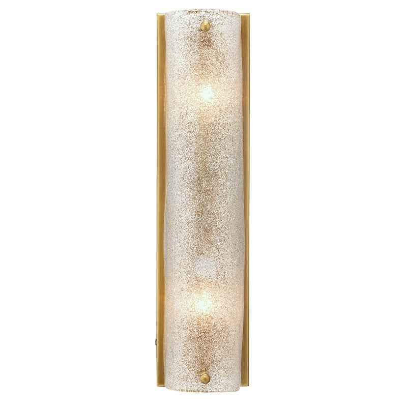 Maklaine 2-Light Rounded Glass and Steel Metal Wall Sconce in Brass