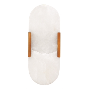Maklaine 2-Light Floating Alabaster and Steel Wall Sconce in Antique Brass