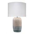 Maklaine Hand-Molded Geometric Matte Ceramic Table Lamp in Natural