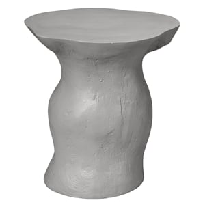 Maklaine Artisan Organic-Shape Fiberglass Side Table in Cream