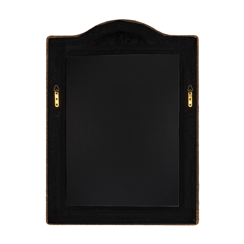 Maklaine Handmade Natural Raffia Arch Wall Mirror in Natural