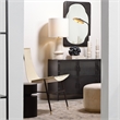 Maklaine Hand-Forged 6-Door Iron and Reeded Glass Console in Black
